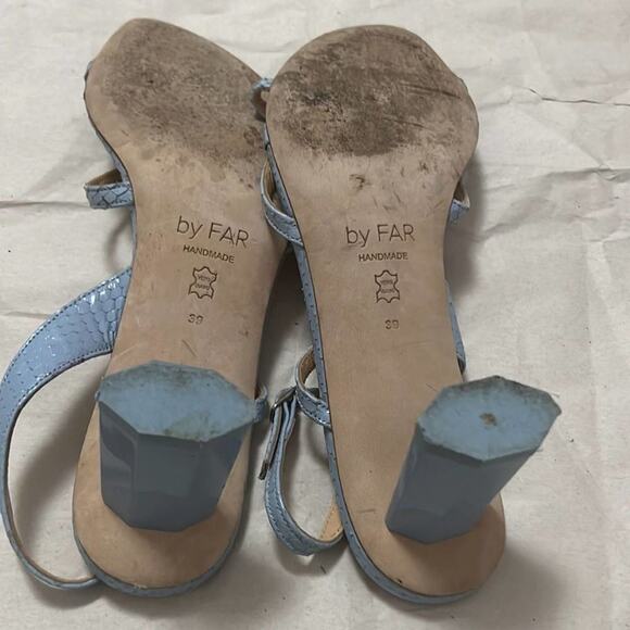 BY FAR BRIGETTE BLUE MID HEEL SANDALS SIZE‎ 9 - Picture 5 of 7
